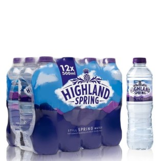 Highland Spring Still Spring Water (Plastic) Pack x 12 (500ml Bottle)