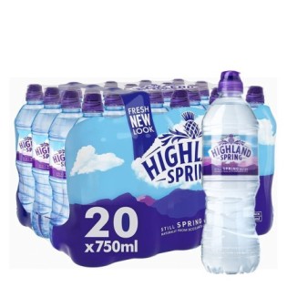 Highland Spring Still Spring Water (Plastic) Pack x 20 (750ml Bottle)