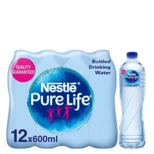 Nestle Pure Life Water Pack x 12 (600ml Bottle)